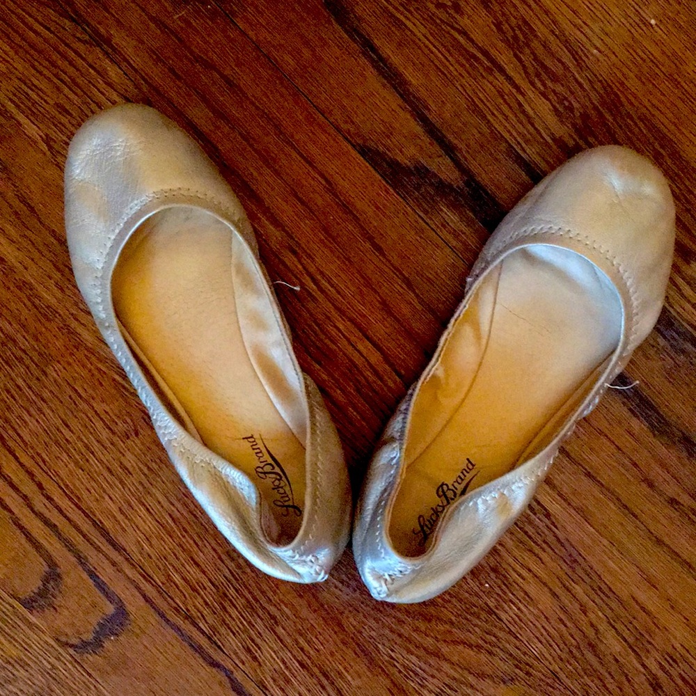 gold ballet flats